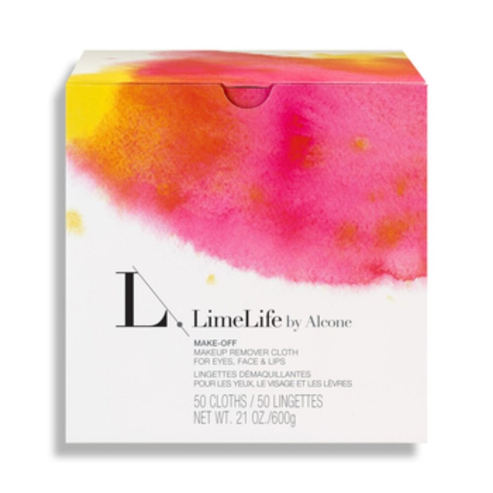 LimeLife By Alcone Make-Off Makeup Remover Cloth 50 Cloths Brand New